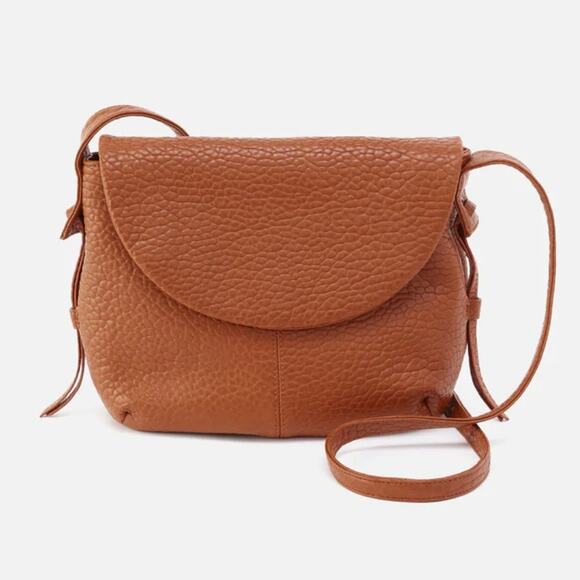 HOBO Bonita Messenger Crossbody Bag Brown Pebbled Leather‎ - Picture 1 of 13